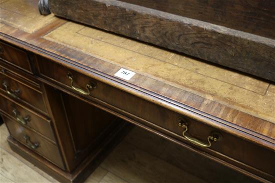 A mahogany pedestal desk, W.157cm